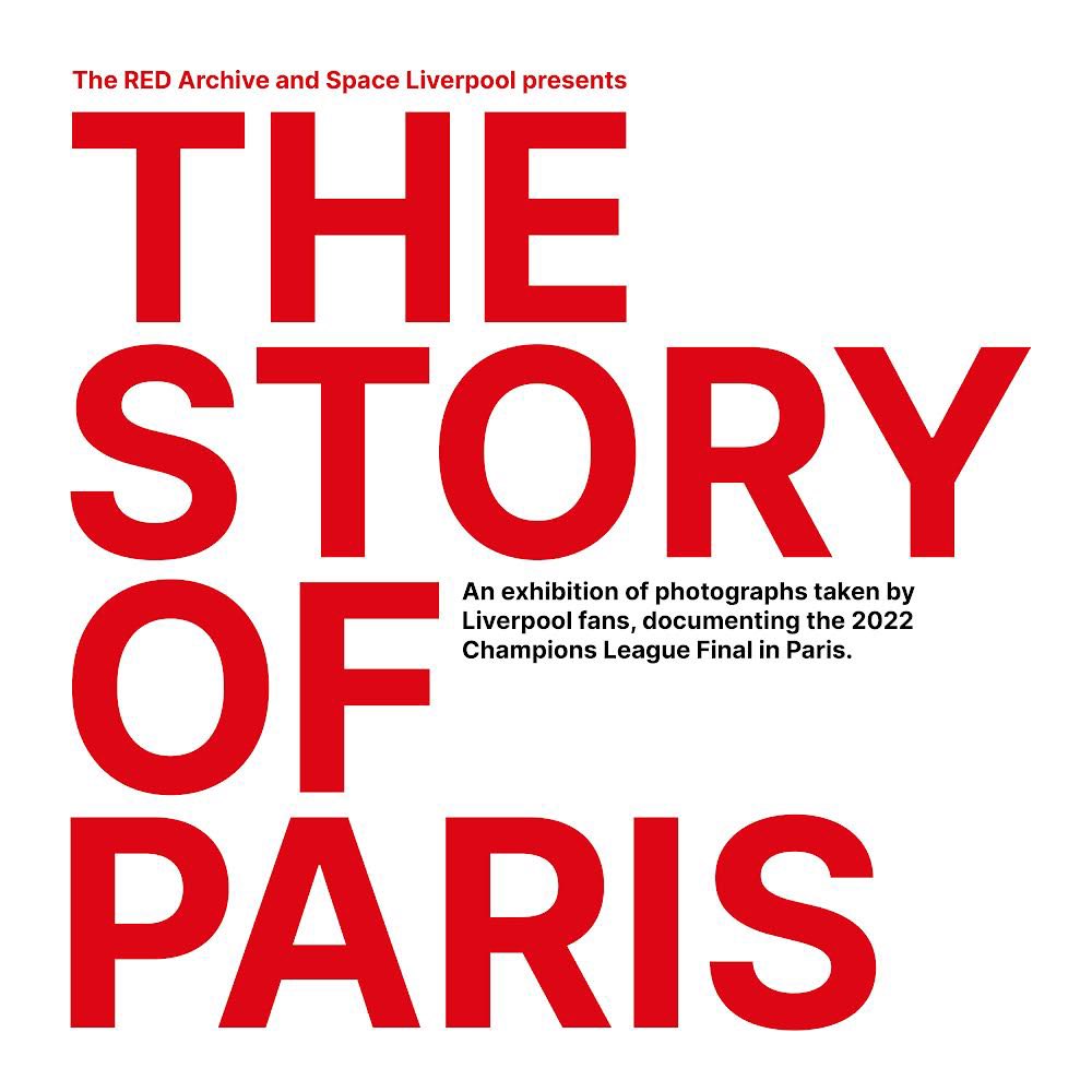 SpaceLiverpool_'s tweet photo. The Story of Paris. 

An exhibition of photographs taken by Liverpool fans Mc documenting the Champions League final in Paris. 

June 9-11 - free entry. https://t.co/1ZG9z6UTVR
