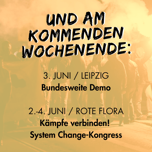 Ende_GelaendeHH's tweet image. Morgen wird ein ereignisreicher Abend: 
18 Uhr | Arrivati Park | Kundgebung &quot;Kleben is not a crime! Gegen die Kriminalisierung von Klimaschutz&quot;

20 Uhr | Rote Flora | Demo: TagX Freiheit für alle Antifas!

Am Wochenende dann: @systemchange_hh und Bundesweite TagX Demo in Leipzig!