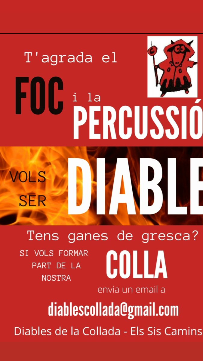 DiablesCollada's tweet image. Vols ser tabaler o Dimoni? 
Vinga inscripcions obertes