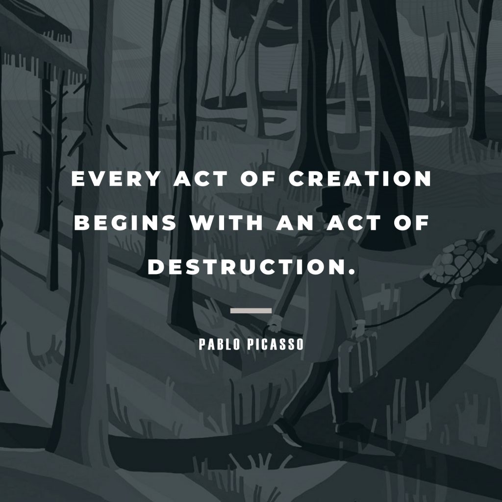 'Every act of creation begins with an act of destruction.' - Pablo Picasso #Creativity4Ed #21stCenturySkills #education #eduleaders #creativity #leadership #innovation #quote