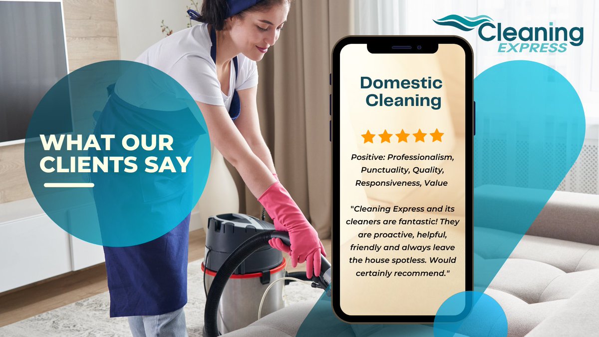 cleaningxpress's tweet photo. Hear it from our happy clients! We take pride in delivering exceptional cleaning services that exceed expectations. 
Book a domestic cleaning session with Cleaning Express today! https://t.co/Y2jITcOMP7

#CleaningExpress #CleaningExpressLondon #HealthyClean #professionalcleaning https://t.co/ymol0WTjHc