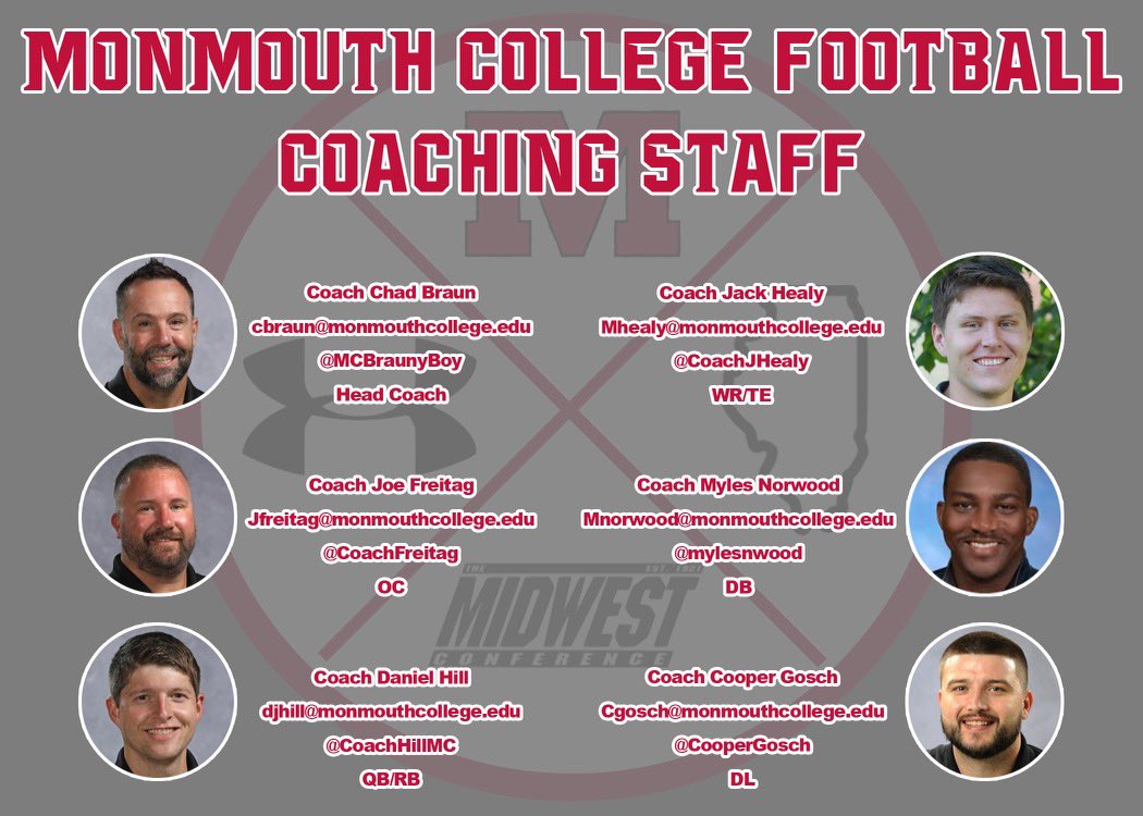 Meet our staff! <a href="/MCBraunyBoy/">Chad Braun</a> <a href="/CoachJHealy/">Coach Jack Healy</a> <a href="/CoachFreitag/">Joe Freitag</a> <a href="/mylesnwood/">Coach Myles Norwood</a> @CoachHillMC  <a href="/CooperGosch/">Coach Gosch</a> #RollScots
