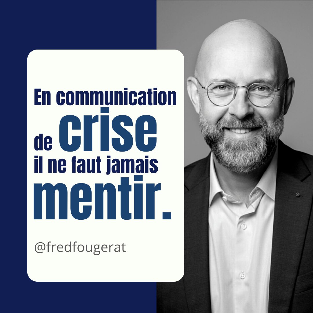 En #communication, spécialement en #ComDeCrise, il ne faut jamais mentir. Même si on n’est pas obligé de tout dire.
Préférer la - transparence maîtrisée - à la transparence totale qui peut être inutile, négative, dangereuse…
Sans jamais mentir, il faut veiller à ne communiquer