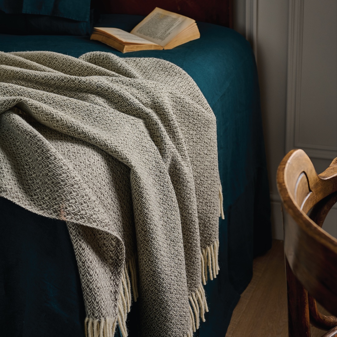 avocaireland's tweet photo. This very special throw in our new Timeline Collection is woven with yarn. Using wool from Wicklow Cheviot Sheep, this piece honours our Mill’s humble beginnings in 1723, when raw wool was made into cloth for the local community.
#AvocaIreland #AvocaMill #WicklowWool #1723 https://t.co/PQV4blRAlb
