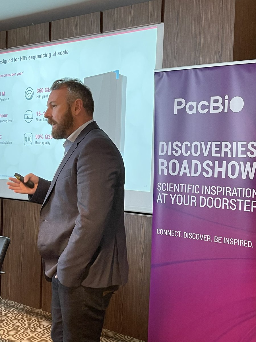 GenomicsUK's tweet photo. David Miller wrapping up our European #PBDiscoveries tour in Milan. It’s been an amazing few weeks talking HiFi and SBB and thank you to everyone involved https://t.co/vDLOu5H2zu