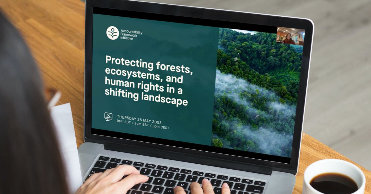 AcctFramework's tweet image. Last week, we hosted a webinar on the topic of protecting forests, ecosystems, &amp;amp; human rights, with speakers from the AFi, @Proforest, and @McDonalds. 

Missed it? Don't worry! Check out the recording on our website:
🔗accountability-framework.org/resources/webi…