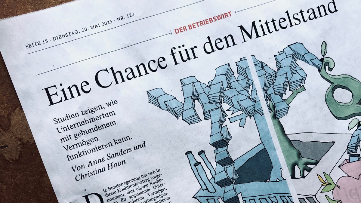 Stiftung Verantwortungseigentum (@stiftungve) on Twitter photo Die #neuerechtsform für Gesellschaften mit gebundenem Vermögen #gmgv ist eine "Chance für den Mittelstand", wie Prof. Anne Sanders und Prof. Christina Hoon in der FAZ <a href="/faznet/">Frankfurter Allgemeine</a> heute schreiben. Hier in Gänze zu lesen + ohne kl. Tippfehler der Printversion ;) faz.net/aktuell/wirtsc… Die #neuerechtsform für Gesellschaften mit gebundenem Vermögen #gmgv ist eine "Chance für den Mittelstand", wie Prof. Anne Sanders und Prof. Christina Hoon in der FAZ <a href="/faznet/">Frankfurter Allgemeine</a> heute schreiben. Hier in Gänze zu lesen + ohne kl. Tippfehler der Printversion ;) faz.net/aktuell/wirtsc…
