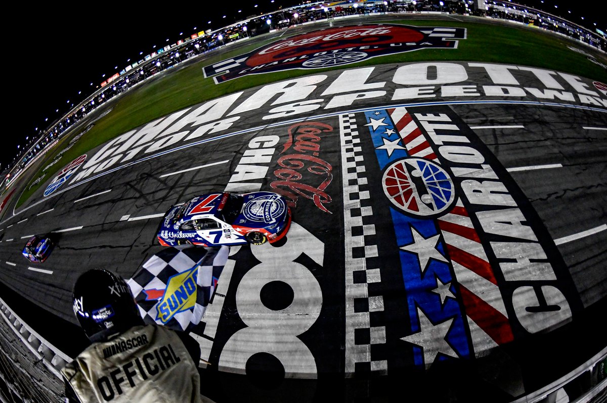 RacingProMedia's tweet photo. Justin Allgaier gets breakthrough NASCAR Xfinity win at Charlotte Motor Speedway
#JustinAllgaier #JohnHunterNemechek #ColeCuster #AlscoUniforms300 #XfinitySeries #CharlotteMotorSpeedway #NorthCarolina #Racing #Winner #RainDelayed #NASCAR #MemorialDay #JRMotorsports #Chevrolet
https://t.co/59ljI54yFd