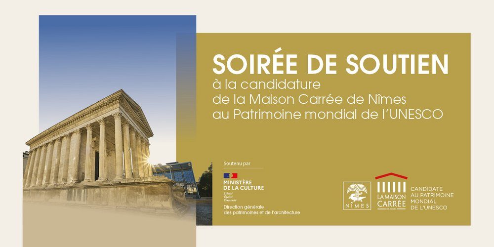 🔥 Ensemble pour la Maison Carrée au patrimoine mondial de l'Unesco ! 
🏛 Grande soirée de soutien à la candidature de la Maison Carrée 
📆 Vendredi 2 juin à 19h 
📍 Théâtre de Nîmes  
👉Gratuit, sur inscription ▶️lc.cx/_XRYma
