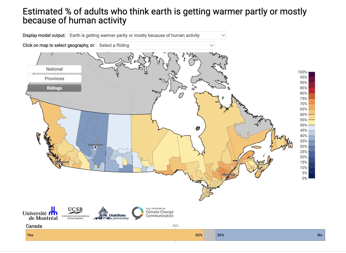 What to make of Alberta re-electing a govt all-in on fossil fuels in a climate crisis? Well, a minority of AB voters accept that CC is even *partly* caused by human activity, in contrast to a very strong scientific consensus among scientists that it’s us. tinyurl.com/5h85apnx