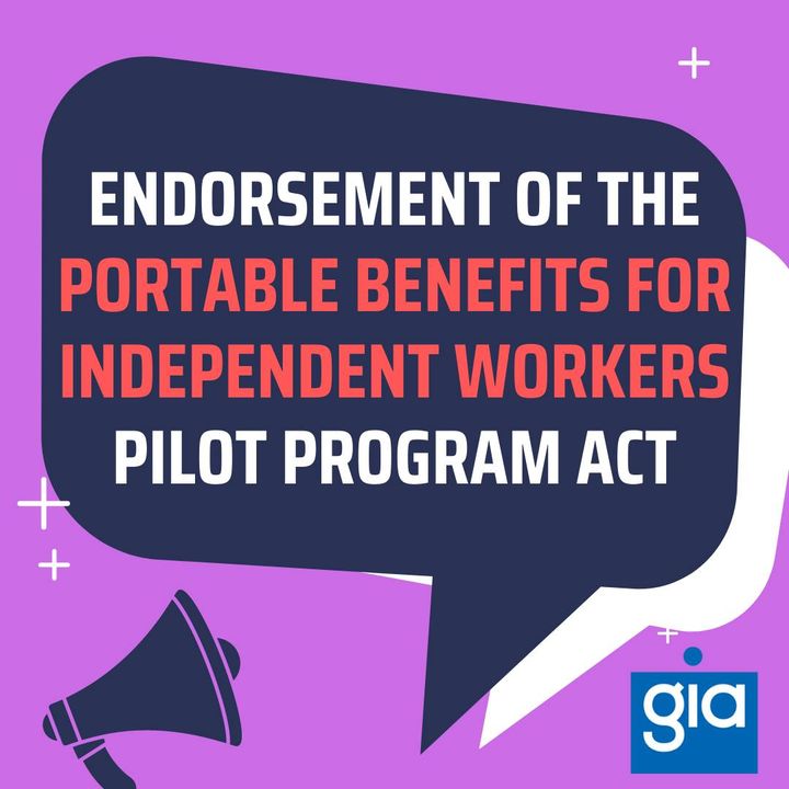 CALL TO ACTION: GIA invites individuals and nonprofit organizations to express your support for legislation to incentivize states, localities, and nonprofit organizations to experiment with portable benefits models: bit.ly/3N3McmS 

#GIArts #PortableBenefits #SFIA