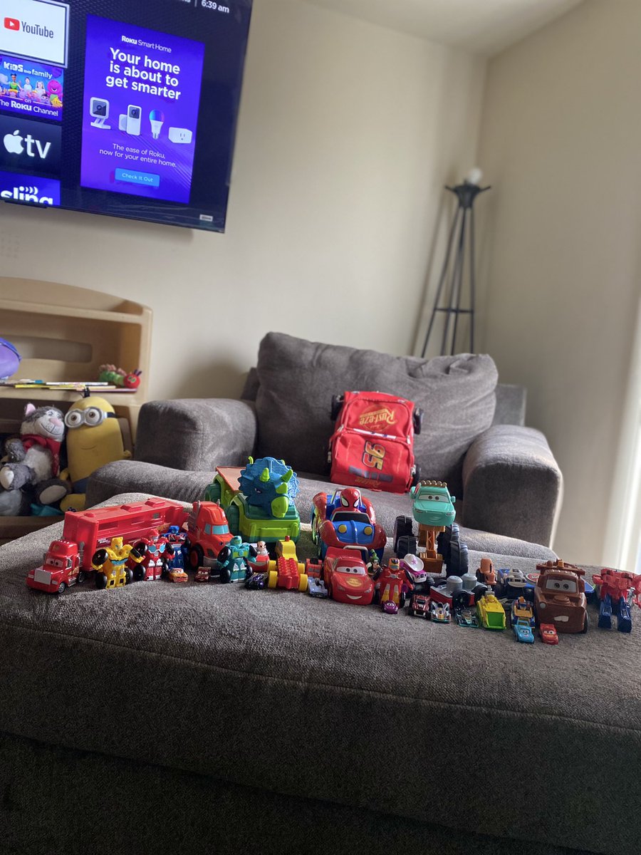 My sons Toy Collection he wants to show everyone #Pixar #transformers #Toys #ToddlerBehavior