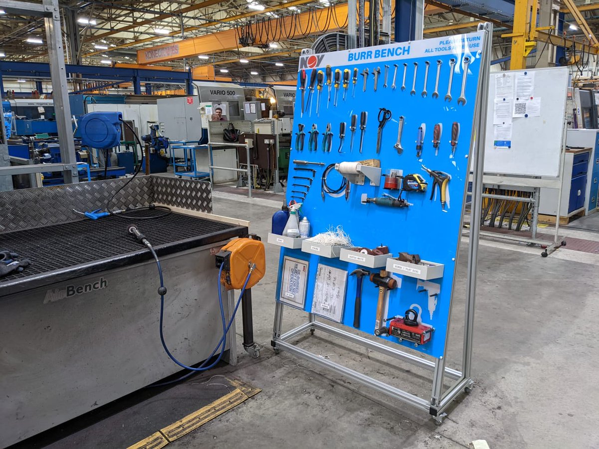 PEAKVM's tweet photo. Great to see this Visual Management Technology (VMT) Tool Shadow Board in action at NOV Manchester last week. Easy to tell what tool is in use or not stored back on the board. 😊 https://t.co/uL0pHoqrUP
