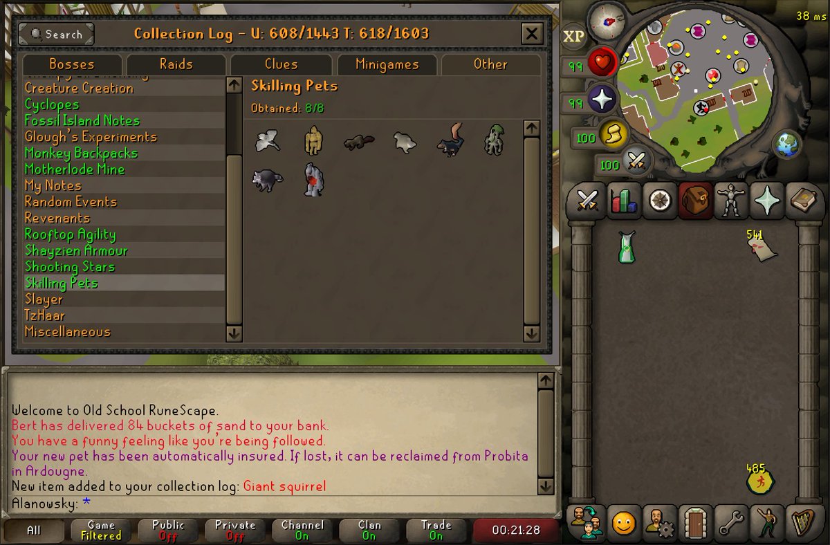 AlanowskyRS's tweet photo. Skilling pets completed! https://t.co/djBi5MwpFM