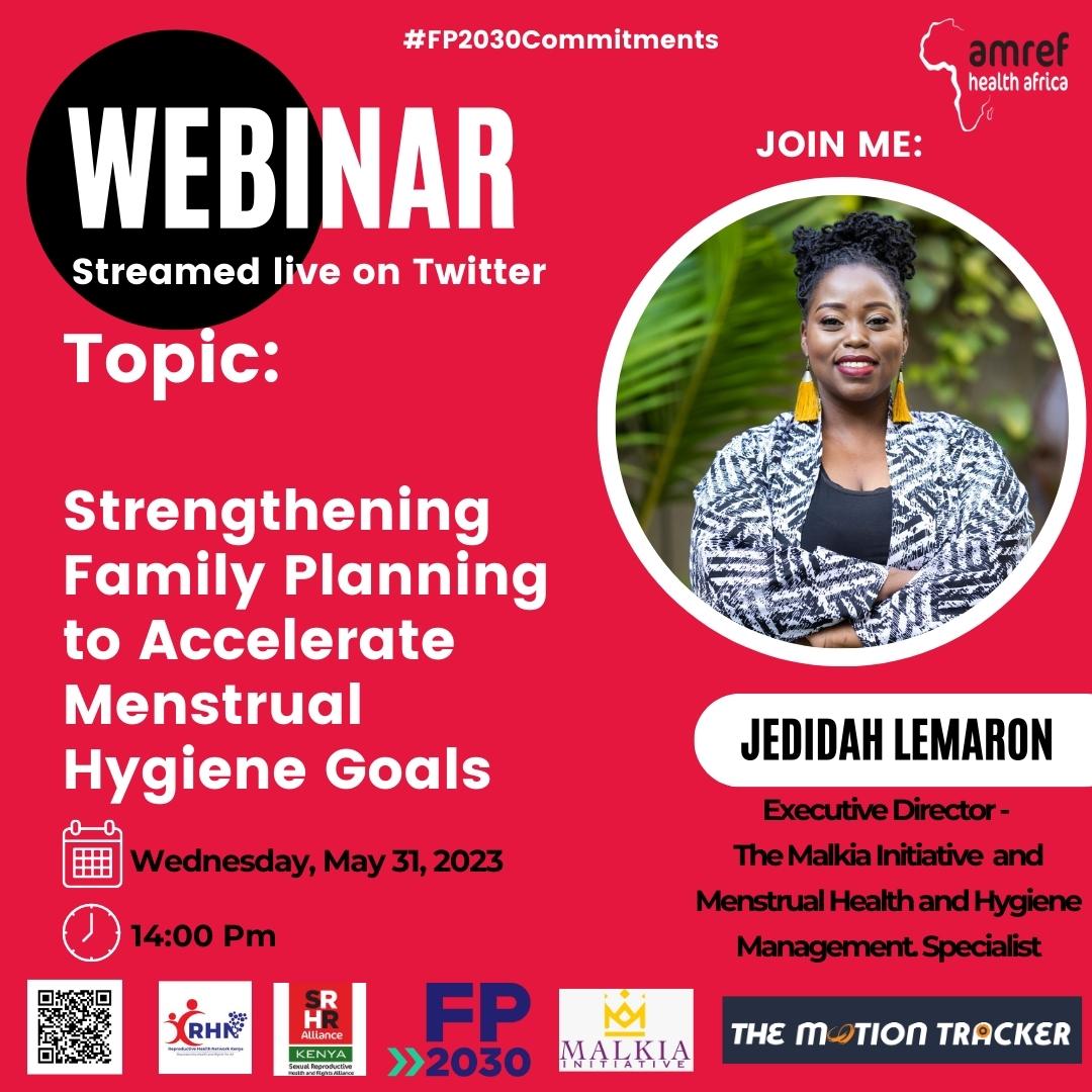 MotionTrackerKE's tweet photo. News Alert!
In attendance, we will have
@MalkiaJeddy an accomplished psychologist &amp; an #AYSRHR specialist

Join us to learn how she works tirelessly to ensure every girl and woman in pastoral communities enjoys their #MenstrualHealth &amp; Hygiene.
Register 👇
https://t.co/YP6B4wgz8w https://t.co/KHqy1SppSf