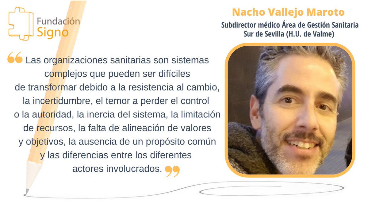 fundacionsigno's tweet photo. #EntrevistaSigno | 🗣️ Interesante #entrevista a @ivmaroto_nacho, impulsor del movimiento #cambiahospital.
💬 ❝Es necesario fomentar una cultura de #cambio e #innovación en las organizaciones #sanitarias, dado el futuro incierto y cambiante❞.
🔗 Clic 👉🏾 https://t.co/BGOF2WDPkh https://t.co/IVj2eJ9LSb