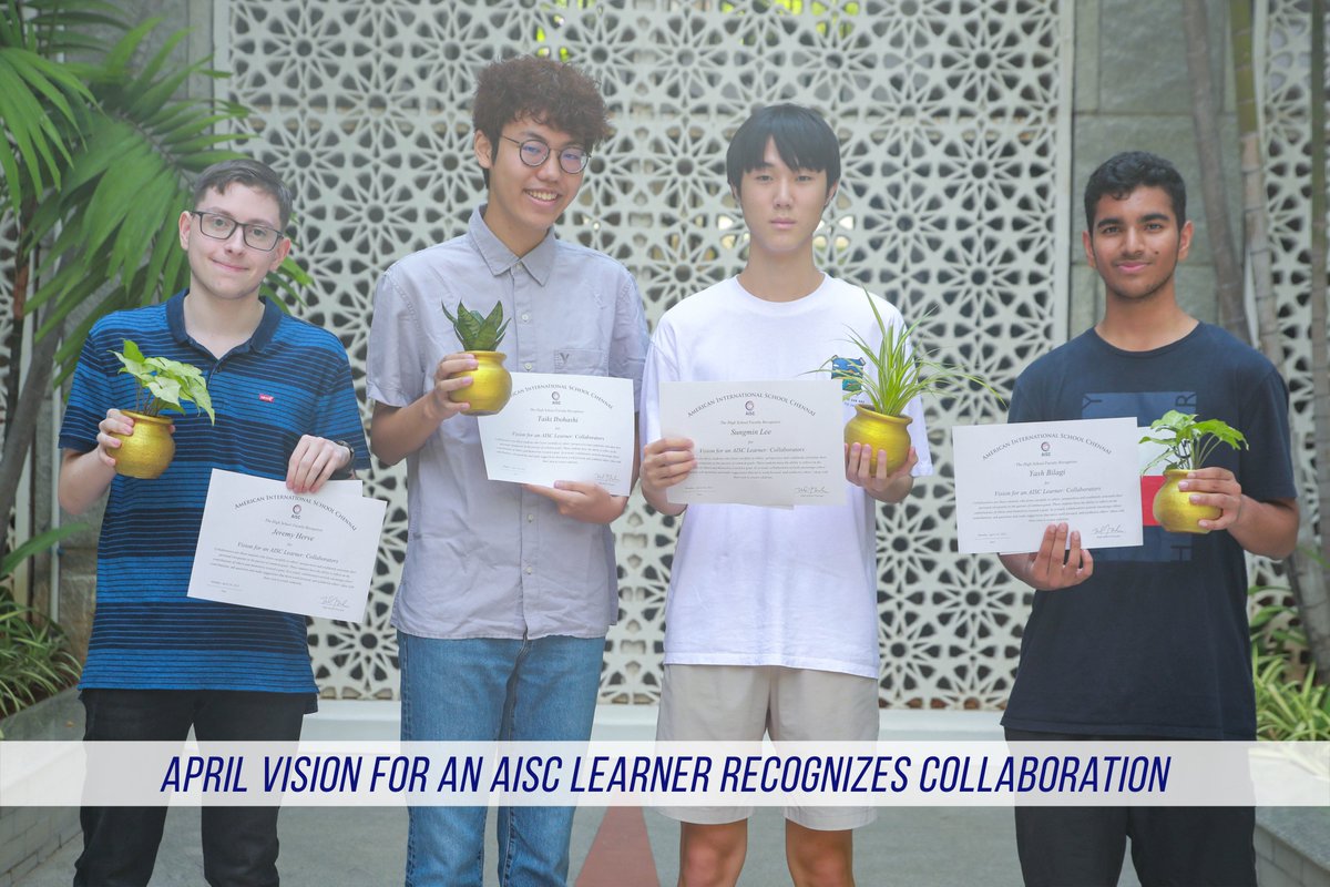 AISChennai's tweet image. CONGRATS TO OUR VISION FOR AN AISC LEARNER HONOREES FOR APRIL! In April, we celebrated Collaboration. Collaborators are those students who listen carefully to others&apos; perspectives and confidently articulate their personal viewpoints in the pursuit of common goals.

#AISCLearner