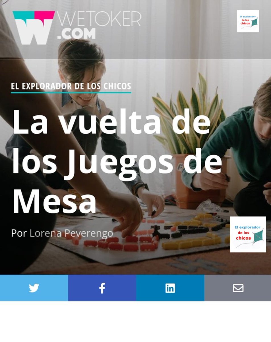 Podcast: Episodio 49! ¨La vuelta de los Juegos de Mes¨. En este episodio exploramos los juegos de mesa que la tecnología no ha logrado reemplazar, qué juegos eligen los chicos, qué diferencia hay con los videojuegos. Podés escucharlo en wetoker.com/la-vuelta-de-l… y en Spotify