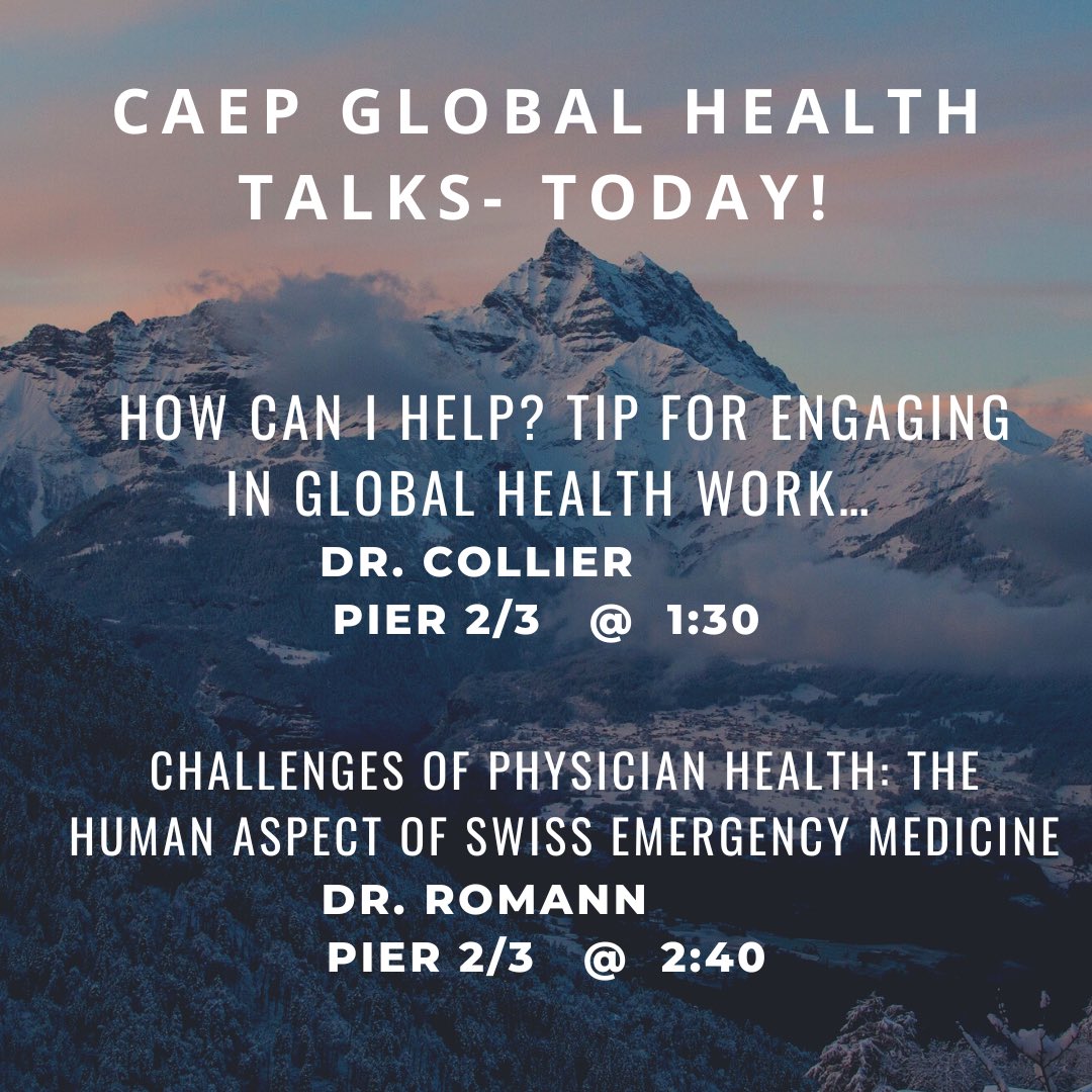 Two can’t miss global health talks happening this afternoon at CAEP! #CAEP #CAEPglobalem #globalhealth