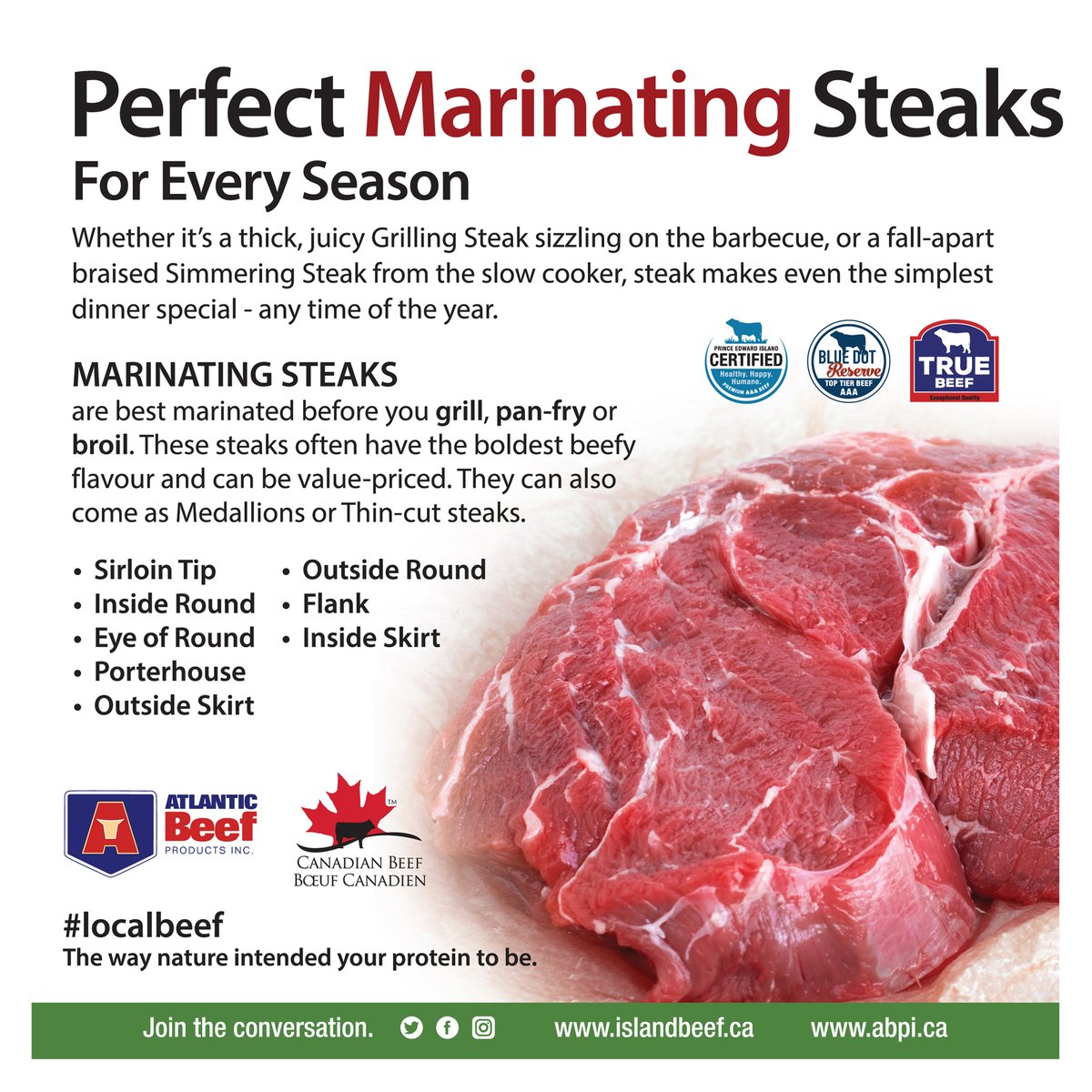 AtlanticBeef's tweet photo. Steak makes even the simplest dinner special - any time of the year.
#LocalBeef for Every Season.
https://t.co/LiTUVfULjP
#PEIBeef #IslandBeef #SustainableBeef #SafeBeef #Protein #LocalBeef #ThinkBeef #HealthyBeef #BrainHealth #SummerGrilling https://t.co/XHmG9MrcHw