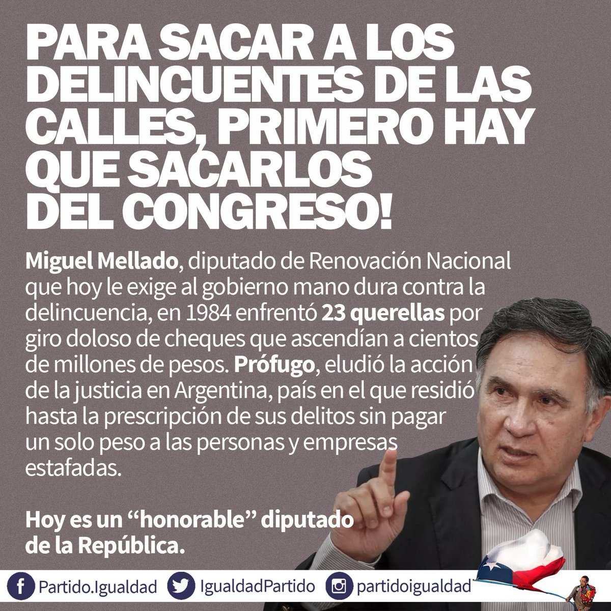 danielchileno1's tweet photo. El DELINCUENTE Mellado @melladosuazo ni más ni menos... https://t.co/T2MhkkCQMc