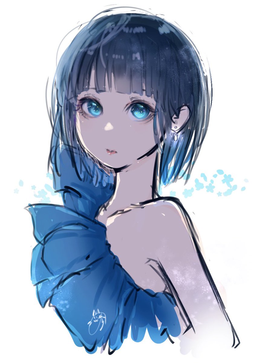 「寝る前ささっとお絵描き。 黒髪美女と影」|noraraのイラスト