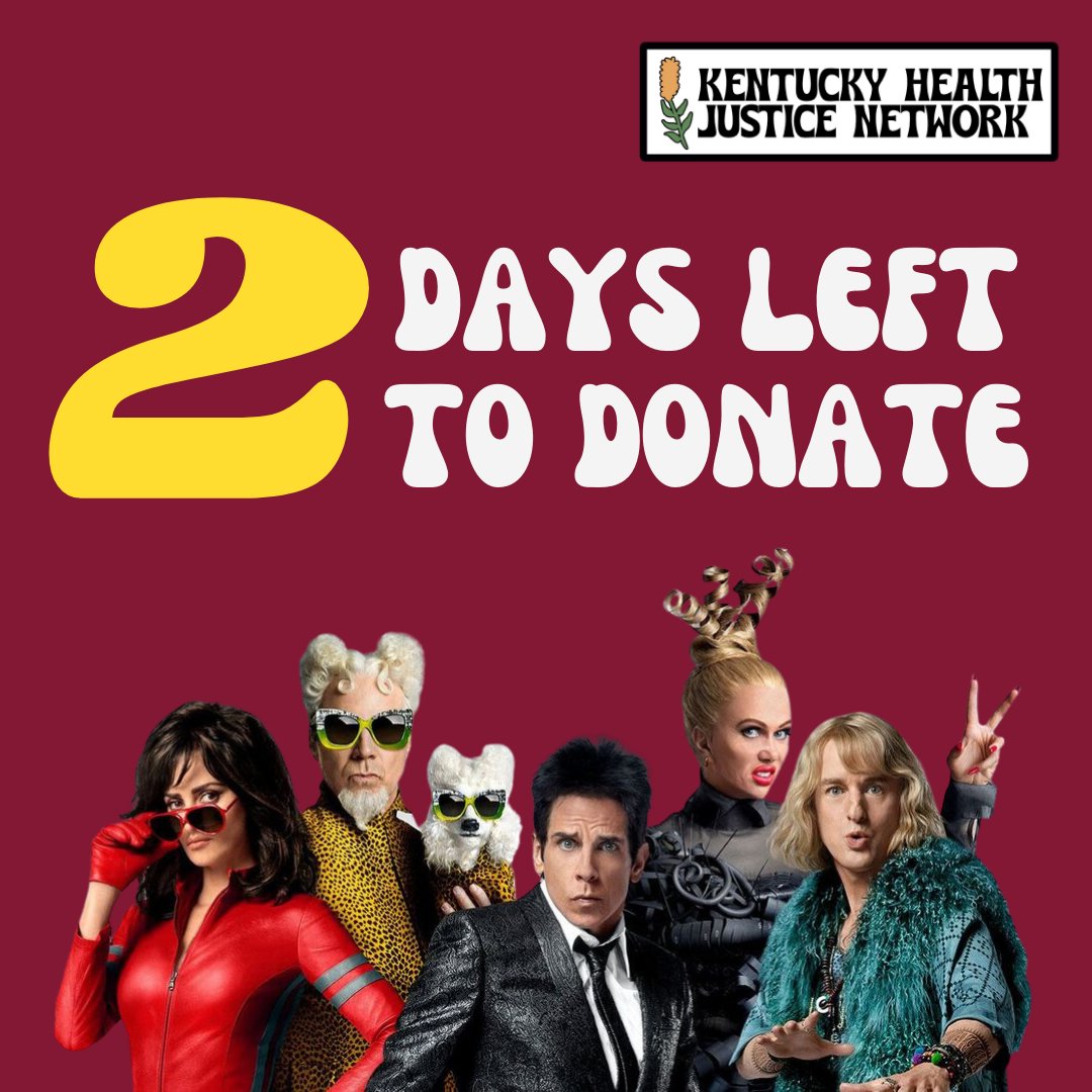 KyHealthJustice's tweet photo. Can you believe it? We only have TWO days left to donate to the KHJN Fun-a-thon. So gather your 'really, really, ridiculously good-looking' friends and donate to KHJN’s fund-a-thon. Donate to our Fund-A-Thon here https://t.co/LN2ab0V1aO https://t.co/FFCeGQ3T0B
