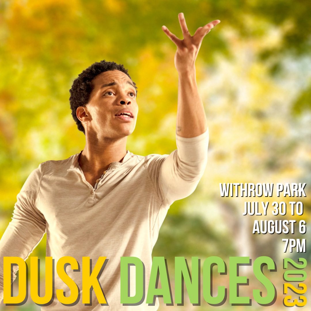 Announcing Dusk Dances 2023 at Withrow🌿

We’re back from Jul 30-Aug 6, with 4 incredible dance pieces including a 30-minute presentation of "Moving Parts" by <a href="/fujiwaradance/">Fujiwara Dance</a>, co-presented with <a href="/DanceWorksTO/">DanceWorks</a>. 

Follow to hear all about the programming and we hope to see you there!