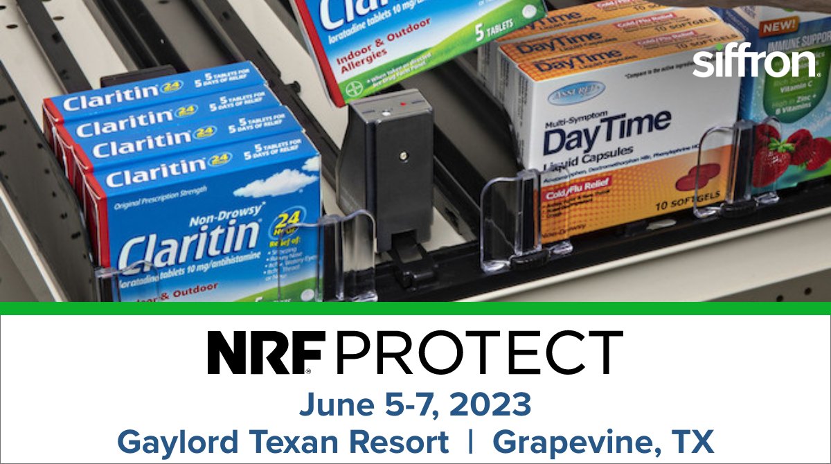 NRF Protect is coming up soon! siffron will be showcasing our latest asset protection products during the expo June 6-7 at the Gaylord Texan Convention Center in Grapevine, TX.

Stop by our booth (#417) during the show to learn more.

#nrfprotect2023 #nrfprotect #siffron