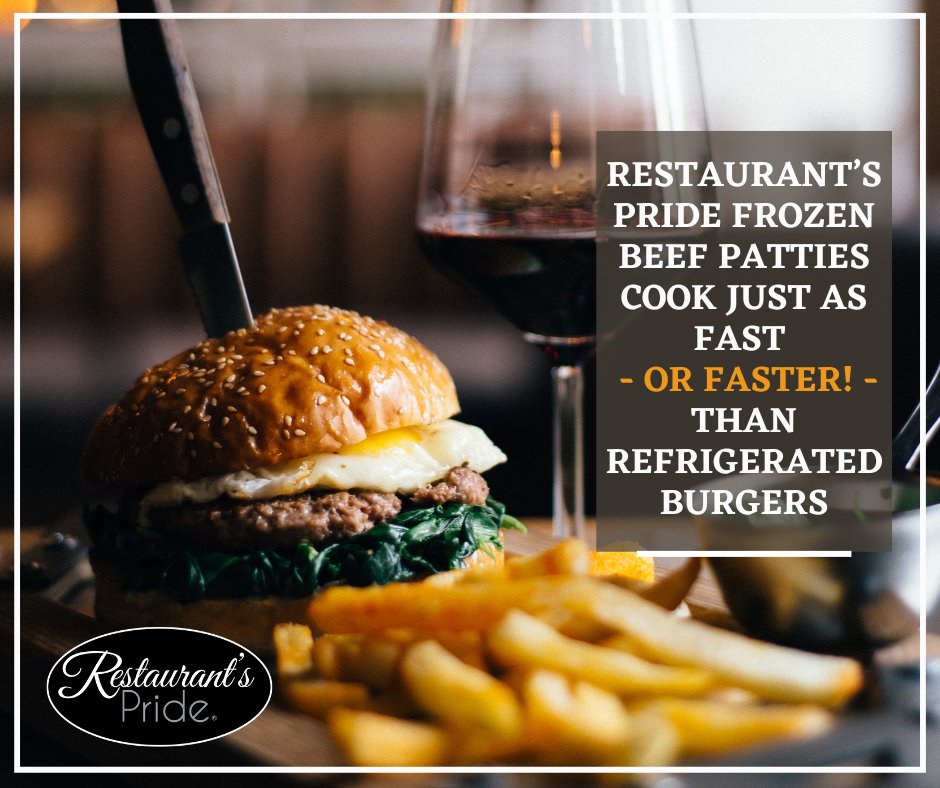 Our Restaurant's Pride frozen beef patties deliver exceptional quality, making it a breeze to serve up the ultimate burger experience for your customers. Available from a Proud Member-Owner of Frosty Acres Brands. #Hamburger #RestaurantsPride #FrostyAcresBrands