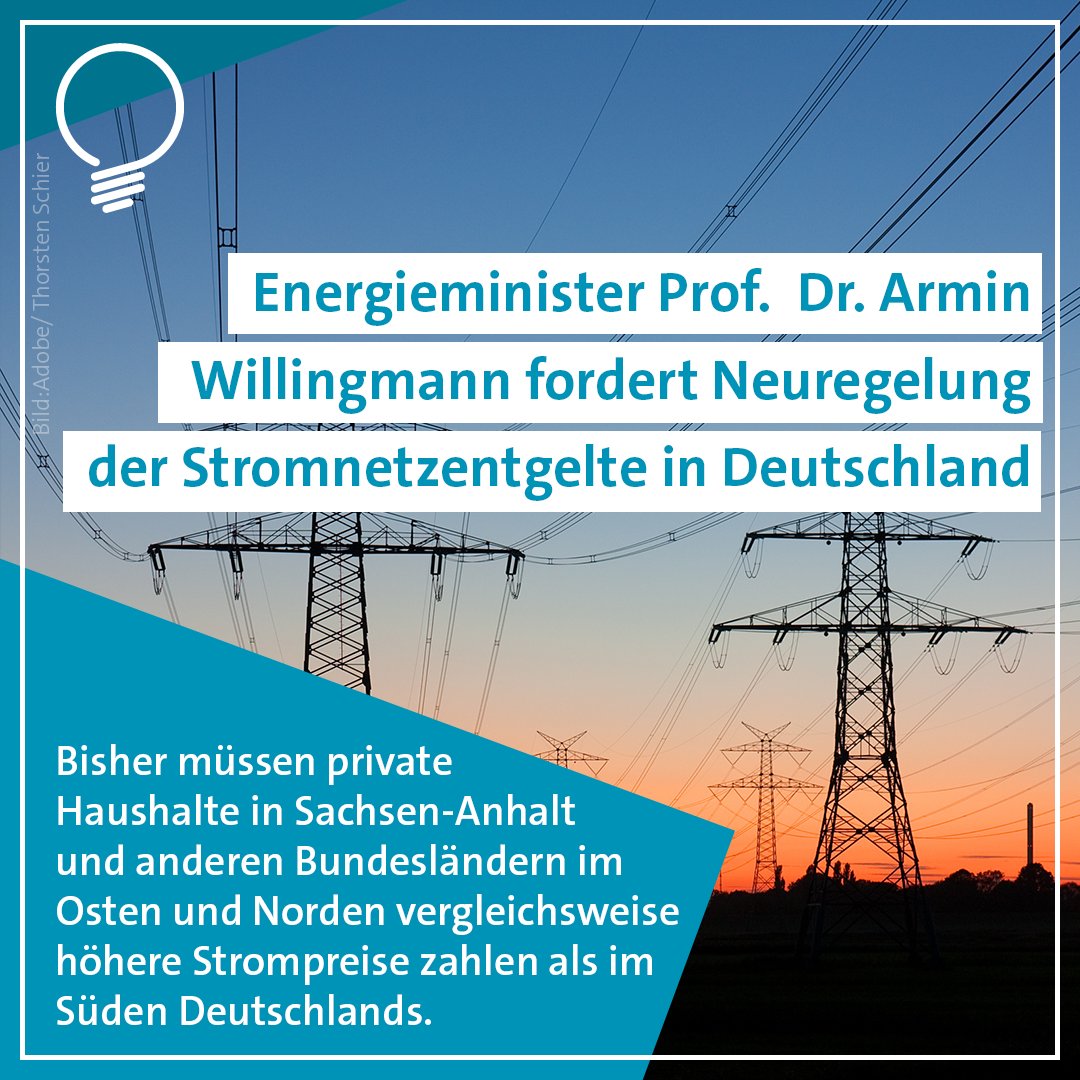 MWU_LSA's tweet photo. In #SachsenAnhalt fallen aktuell hohe Netzentgelte an, obwohl das Land zuletzt stark in den Ausbau #erneuerbarereenergien investiert hat. Energieminister @WillingmannA hält deshalb eine Neuregelung der #Stromnetzentgelte in #Deutschland für erforderlich: https://t.co/v3Latso0Z4 https://t.co/CwKR4yJALT