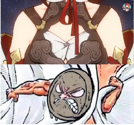 pompomfess's tweet image. Pompom! CW // slight NSFW | ealah mbak Tingyun kasian kancingnya 😞😞