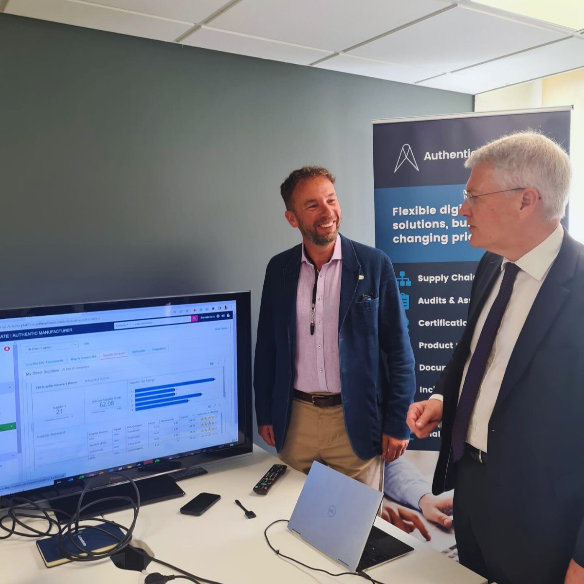 AuthenticateIS's tweet image. Today we had Andrew Jones the elected Conservative MP for Harrogate and Knaresborough visit our office! 
We showed Andrew our platform and how it empowers brands to be more transparent and sustainable.  

Thank you to @BVCA and @Mercia_PLC for the support 
lnkd.in/emyJWg3T