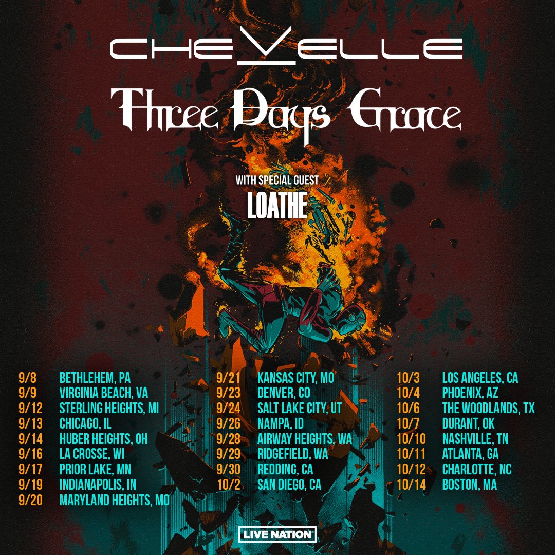 United States of America. Alongside @ChevelleInc and @threedaysgrace. Tickets on sale Friday, June 2nd at 10am local.