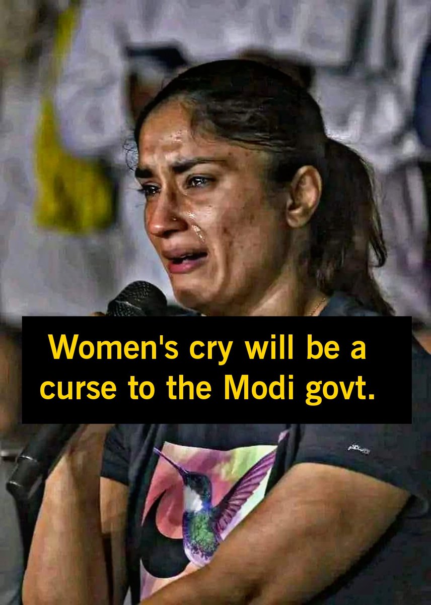 Women's cry will be a curse to the Modi govt. 
#WrestlerProtests