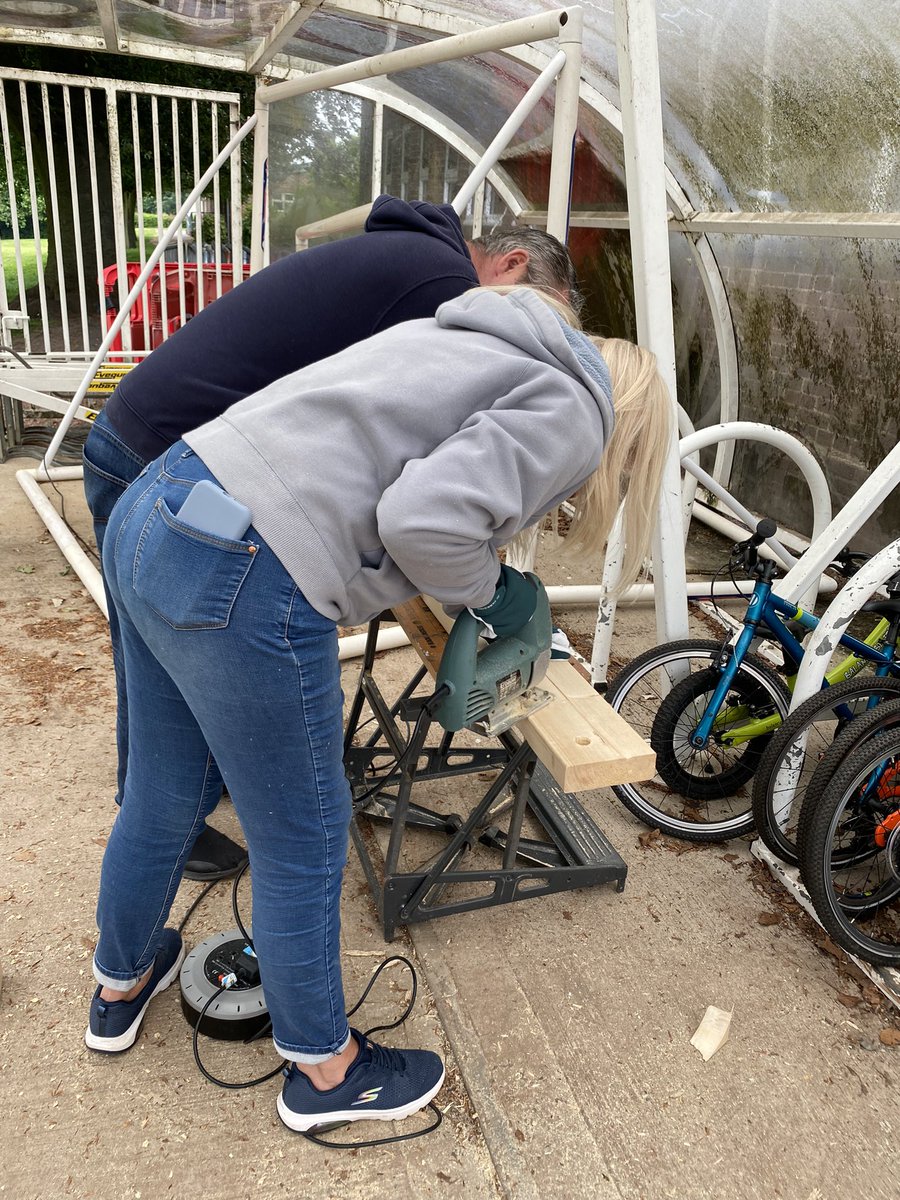 #cherrytreehillsummerfayre Building the stocks ready for the teachers! A BIG Thank you to #howarthtimber  for donating the wood! Well done to Mrs Blurton, Mrs Taylor and Mrs Morris for construction!