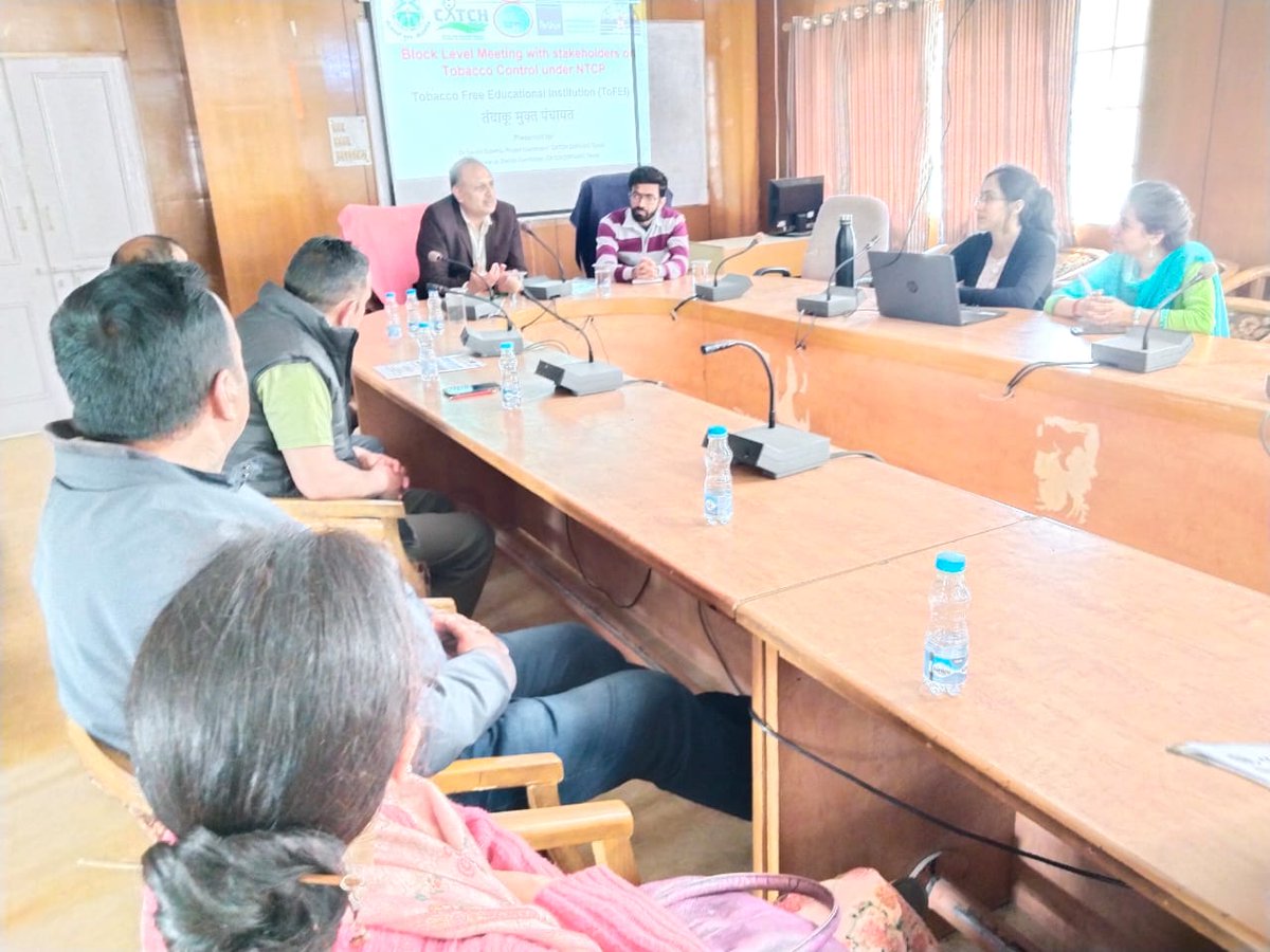 CDrpgmc's tweet photo. Block level meeting for Dept. of Health, Higher education and Panchayati Raj of Block Bharmour of District Chamba on 23rd May 2023 to discuss “Tobacco Free Panchayat and Educational institutes”
@TheUnion_TBLH

@CMOFFICEHP

@nhmhimachalp

@CTFKGlobal https://t.co/mc6jVoO2Uo