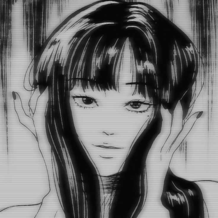 Tomie would be doing hair while looking in a mirror 
In front of the { READER }