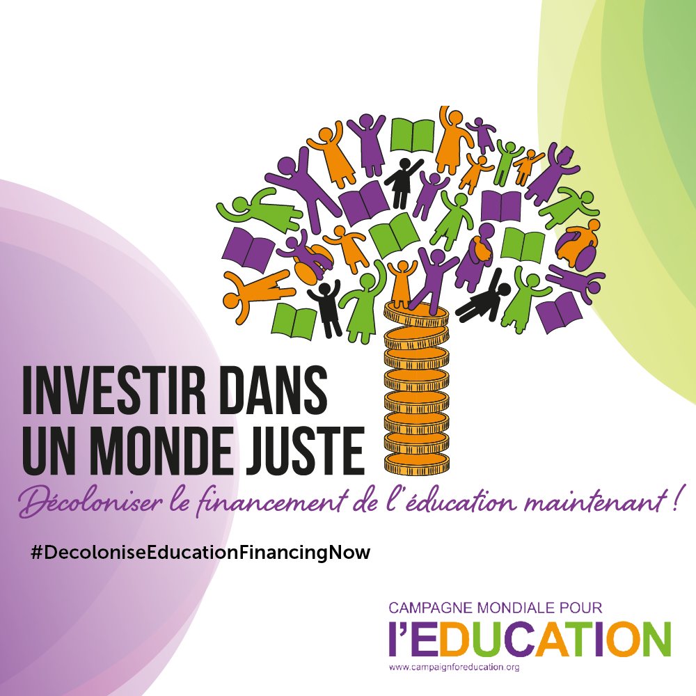 1/2 

À l’occasion de la Semaine d’Action Mondiale pour l’Education, nous militons aux côtés d'OSC de + de 100 pays pour que les gouvernements : 
👉Augmentent les financements alloués à l’éducation
👉Veillent à ce que ces financements bénéficient aux populations les + vulnérables