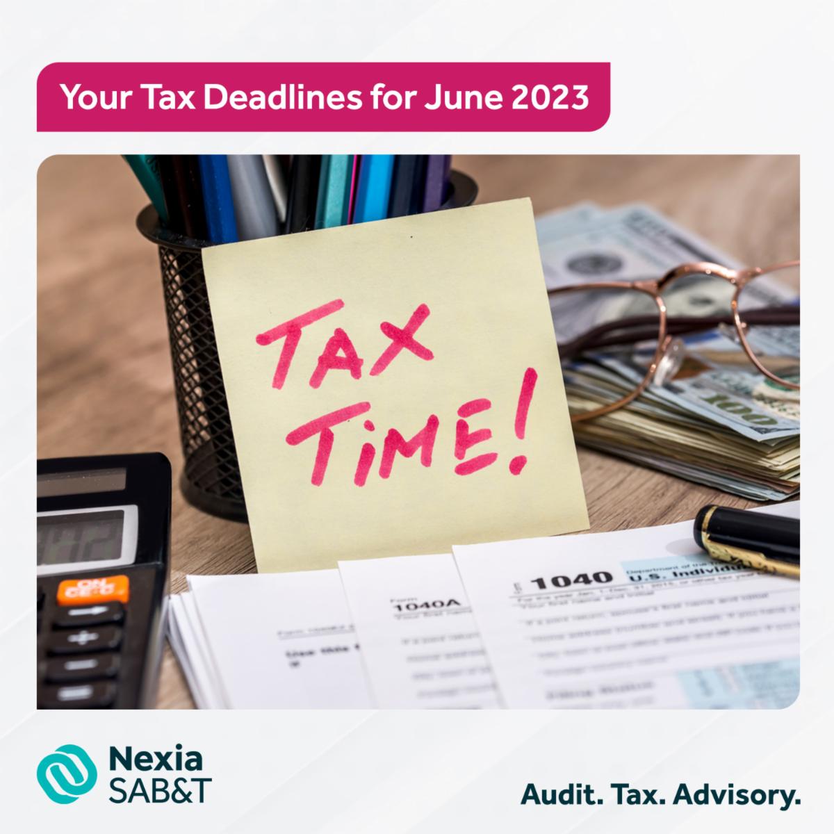 The tax deadlines for June are available below:
conta.cc/3WFmGHI