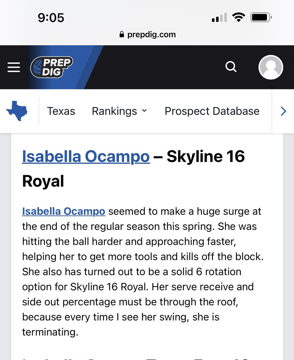 💙 Thank you @PrepDigTX and @MalloriHowie for the write up. Getting ready for Nationals!  Up next warm up tournament June 3. #outsidehitter @hp_volleyball @Skylinejrs @usavolleyball