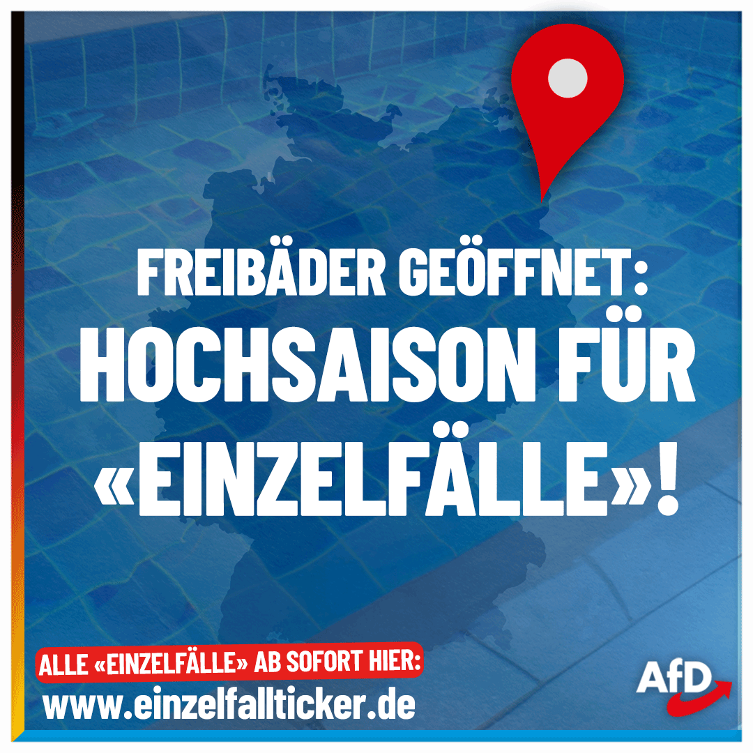 Am #Pfingstmontag haben bis zu sechs „Teenager“ in einem #Freibad bei #Kaiserslautern eine Mutter vor den Augen ihrer beiden kleinen Kinder zusammengeschlagen. Unter der #Ampel sind #Familien im Freibad nicht sicher! #AfD #Einzelfall

facebook.com/alternativefue…