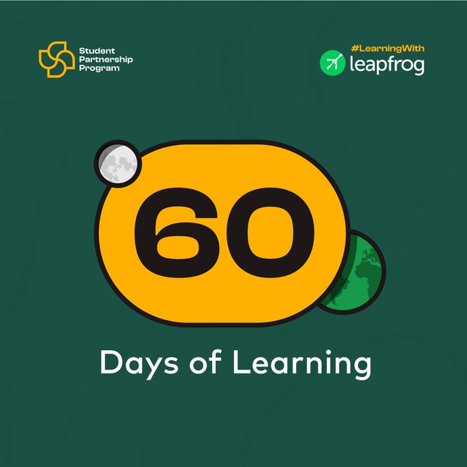 I'm Publicly committing to the  #60DaysOfLearningWithLeapfrog challenge starting today! #60DaysofLearning #LearningChallenge #LevelUp #ContinuousLearning #LifeAtLeapfrog