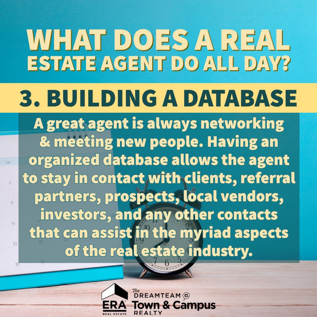 ❓What does a real estate agent do all day? 🧐 #3) BUILDING A DATABASE 

Give us a call for a no-pressure conversation to explore your options!
☎️662-615-6077 📲 662-205-0111
The DreamTeam @ ERA Town & Campus Realty
🌐DreamTeamMS.com 
#welcomehome 💭🏡