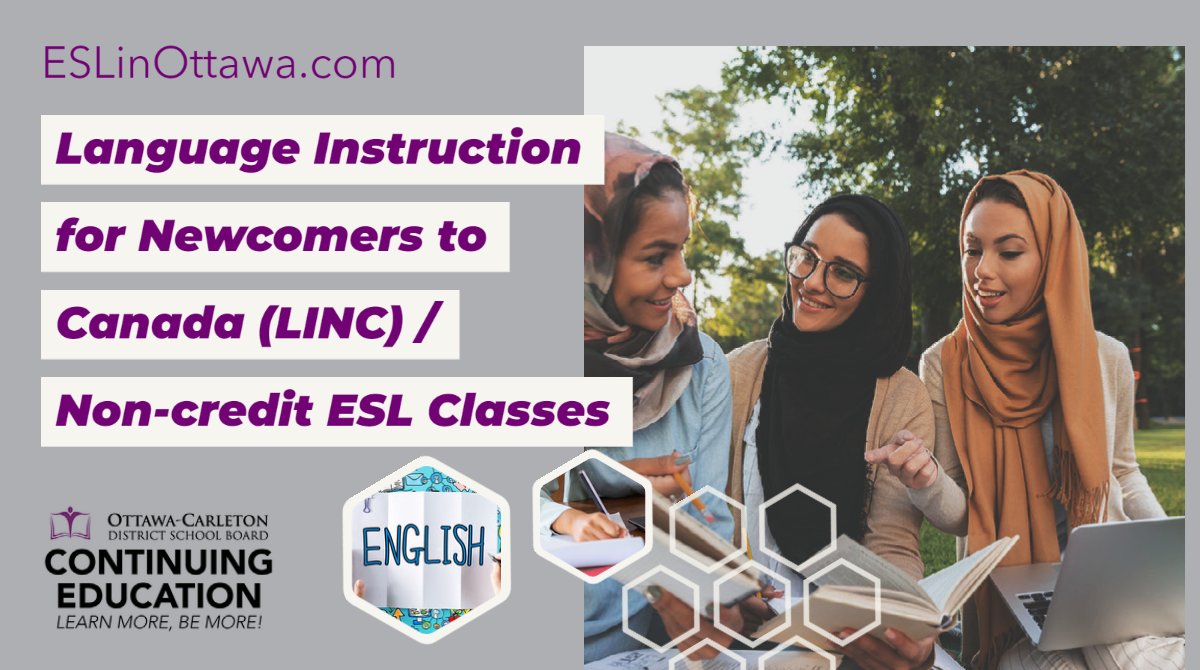 OCDSB_ContEd's tweet image. Our Summer ESL/LINC Classes kick off on June 26th! Whether you're a newcomer to Canada or looking to enhance your second language English skills, our programs cater to all levels. Join our in-person or online classes, register today! bit.ly/3JQzuqA
#ESLClasses