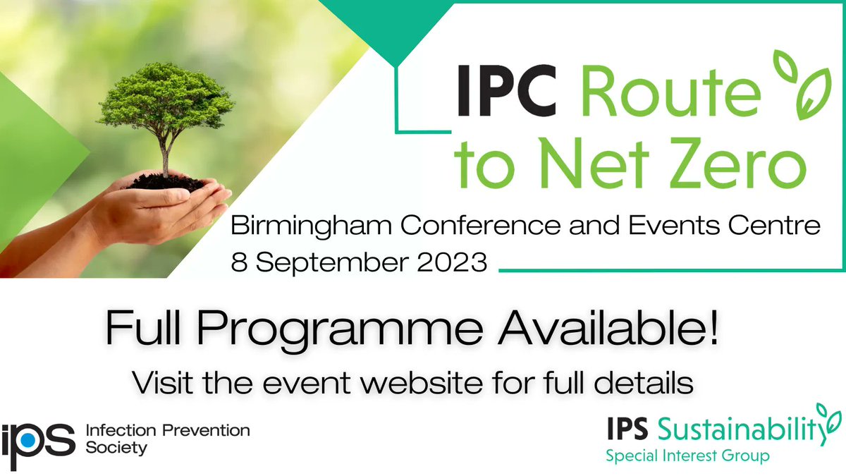 The full programme for “IPC Route to Net Zero” Conference hosted by the #IPS Sustainability Group is now available!

buff.ly/3N2Rf72 

Which sessions are you most looking forward to? 

#Sustainability #InfectionPrevention #IPCNETZERO #IPSEvents