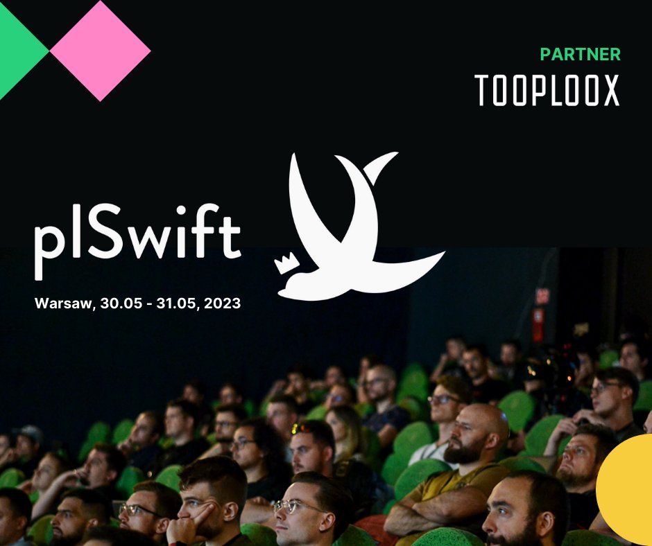 The <a href="/swift_pl/">plSwift 2024</a> 2023 conference is happening again! And again, we’re supporting this major iOS event as a proud partner. Our iOS team is excited to attend all the panels focused on #Swift.  Warsaw, 30-31 May, tickets are still available at plswift.com
