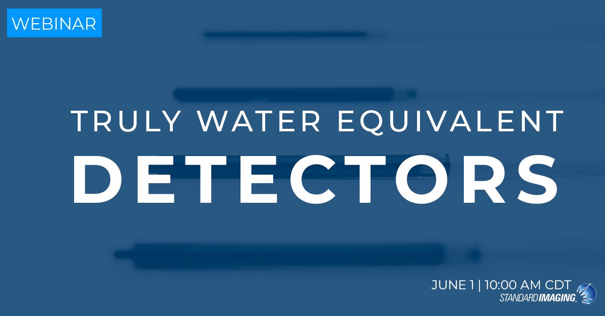 The Exradin Scintillators have it all! ✔️Water Equivalent ✔️1x1mm measurement resolution ✔️Optimized for scanning

📅 Join our upcoming webinar on 6/1 to learn more: info.standardimaging.com/l/153721/2023-…

#MedPhys #RadOnc #RadiationTherapy #Detector #Scintillator #Dosimetry #AnnualQA