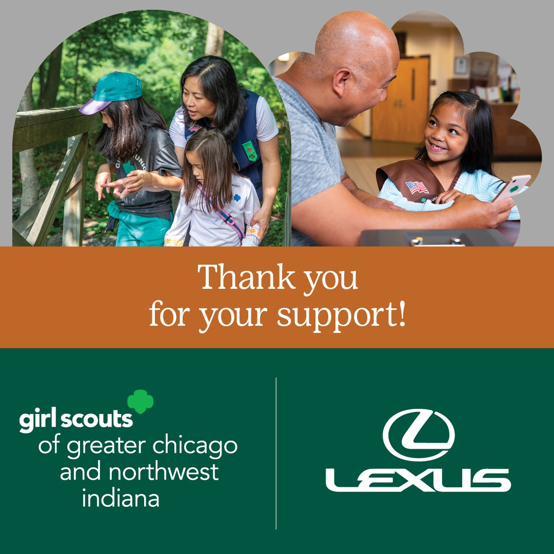 We would like to welcome Lexus Central Area, our newest Corporate Partner, to the Girl Scouts Family. Thank you for your support!

#GCNWI #GirlScouts #LexusCentralArea