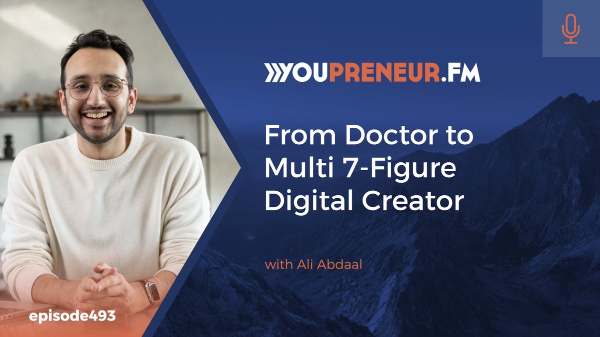 In this episode, @AliAbdaal joins Chris to discuss his journey of being an NHS doctor to now the world’s most followed productivity expert! ✅ He shares his tips for getting the most out of the YouTube algorithm, remaining transparent and so much more! ➡️ Youpreneur.com/493